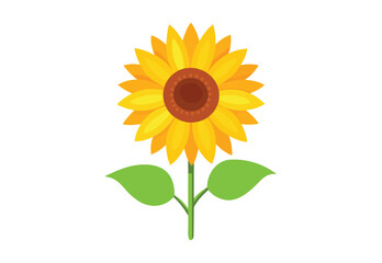 Obraz premium Cheerful Sunflower Illustration on White Background Symbolizing Summer and Happiness Ideal for Designs and Educational Materials