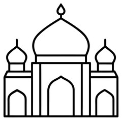 Clean Outline Islamic Mosque Design