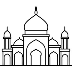 Clean Outline Islamic Mosque Design