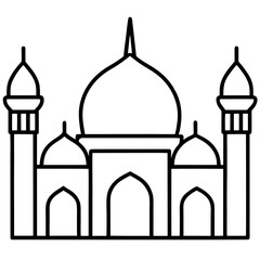Clean Outline Islamic Mosque Design