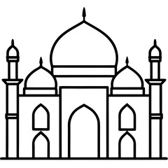 Clean Outline Islamic Mosque Design