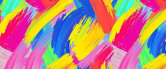 Vibrant abstract brushstrokes in summery hues, forming a seamless repeat pattern,  vector,  colorful background