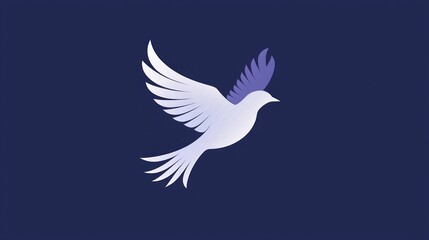 Fototapeta premium A minimalist nature logo with a bird in flight, symbolizing freedom and the natural world.