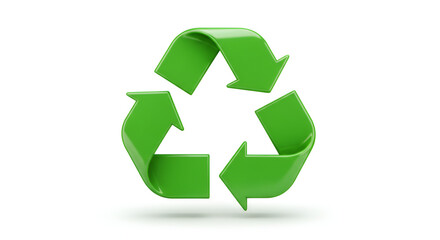 Fototapeta premium Isolated green recycling symbol on white background, eco friendly concept