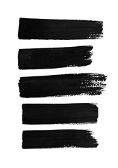 Vertical arrangement of five dark black paint strokes