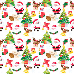 Cute Christmas seamless pattern 