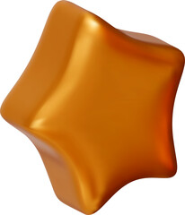 Shiny 3D Orange Star-Shaped Object Design