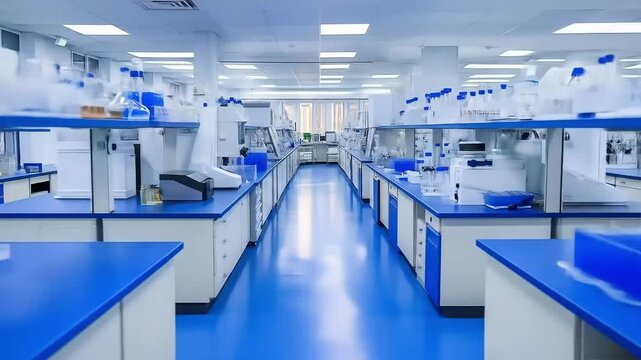 Modern research facility with gleaming surfaces and precise instruments ready for scientific discovery.