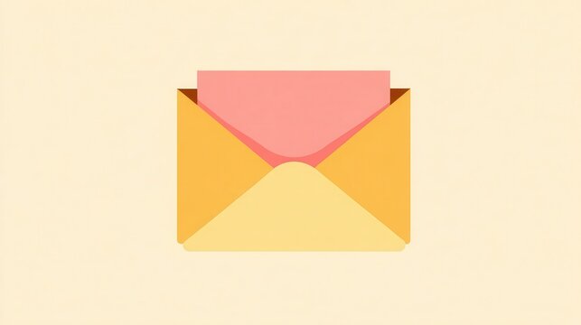 Colorful envelope with a pink note inside.