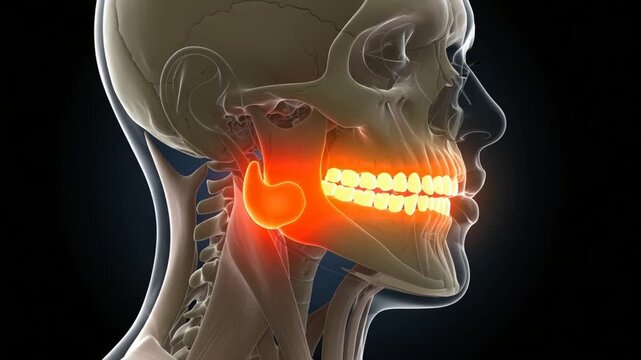 Examining Pain in Human Skull Area Anatomical Structure Render