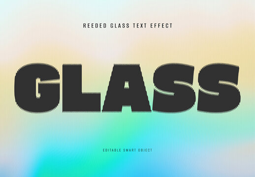 Modern Reeded Glass Text Effect