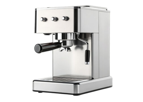 coffee machine isolated on transparent background.	