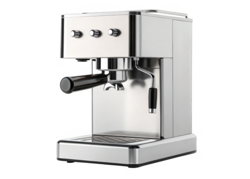 coffee machine isolated on transparent background.	