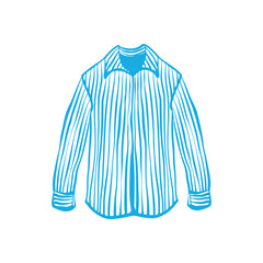 Obraz premium Unisex shirt illustration, striped pattern. Summer clothes illustration in doodle style. Vector illustration