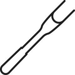 Cutlery and BBQ tool set grill accessories. Fork, Tongs, Knife icons on transparent background.