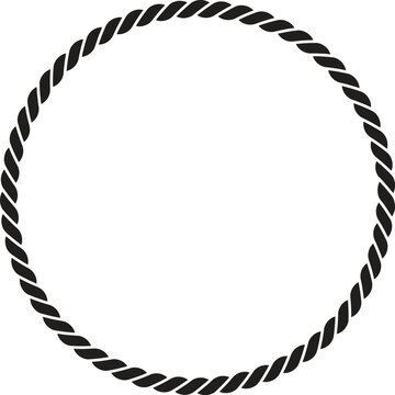 Black and white rope icon circle sign pattern