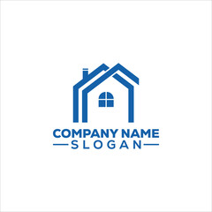 Simple Blue House Home Logo
