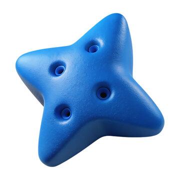 3d blue star shaped grip enhancer isolated on transparent background