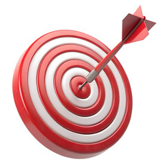 3D Rendered Bullseye Target with Dart in Center &ndash; Success and Precision Concept