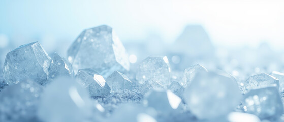 Shimmering crystals scattered on soft surface create serene and tranquil atmosphere, reflecting light beautifully