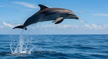 two dolphins jumping