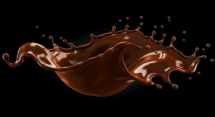 melted chocolate dripping on white background