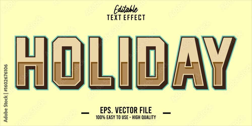 Fototapete editable text style effect, holiday text in cool vector style