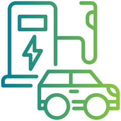 Electric car icon for ecology and environment, business, website, application, printing, document, poster design, etc