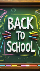 Back to school written on the school board	