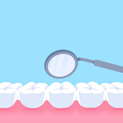 Dental check-up - Text box banner (square) illustration vector design. Dental care concept.