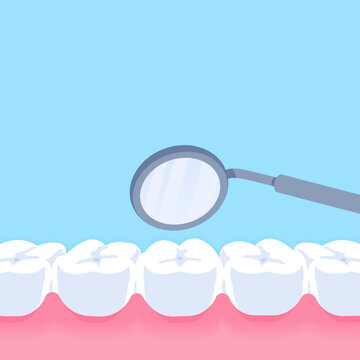 Dental check-up - Text box banner (square) illustration vector design. Dental care concept.