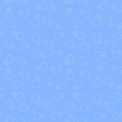 Seamless chalk tooth pattern on blue background.
Hand-drawn dental icons in chalk style, perfect for medical or pediatric designs. Seamless pattern with white teeth.