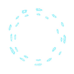 Blue spark round effect frame
