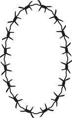  barbed wire. Protective wire territory. Vector illustration template. Barbed wire silhouette drawn by hands and pencil, chalk.