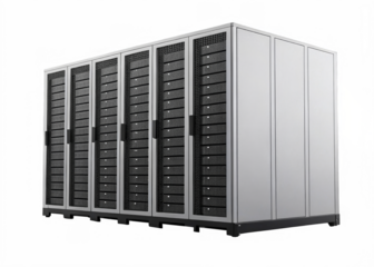 server rack isolated on a transparent background.	