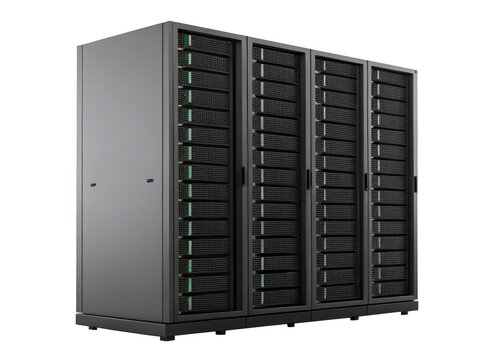 server rack isolated on a transparent background.	