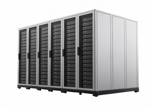 server rack isolated on a transparent background.	