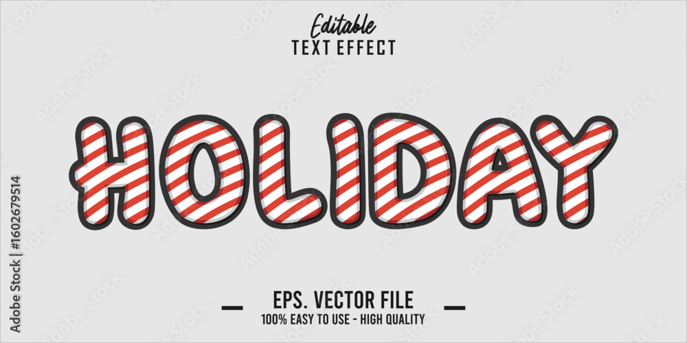Fototapete editable text style effect, holiday text in cool vector style