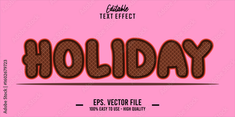 Fototapete editable text style effect, holiday text in cool vector style