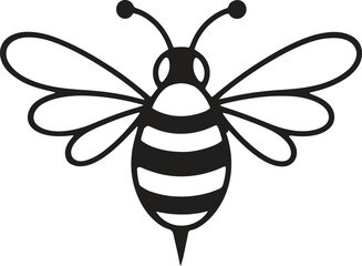 Silhouette bee icon. Insect, honey, nature, wildlife vector illustration 