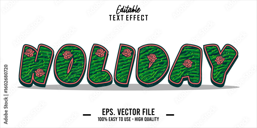 Fototapete editable text style effect, holiday text in cool vector style