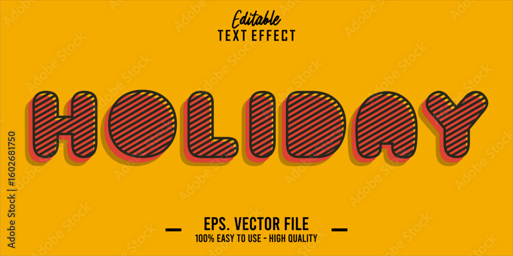 Fototapete editable text style effect, holiday text in cool vector style