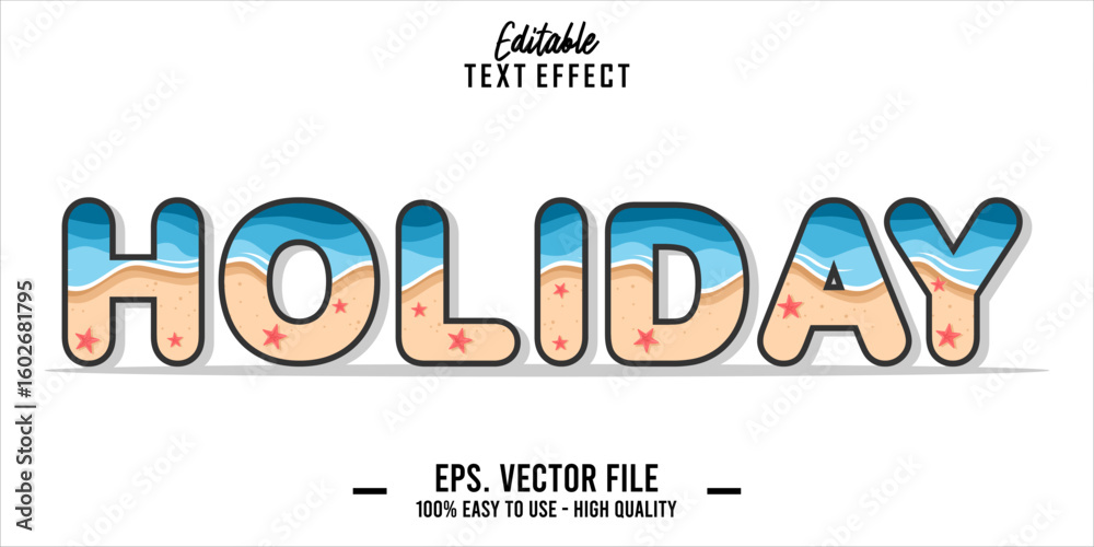 Fototapete editable text style effect, holiday text in cool vector style