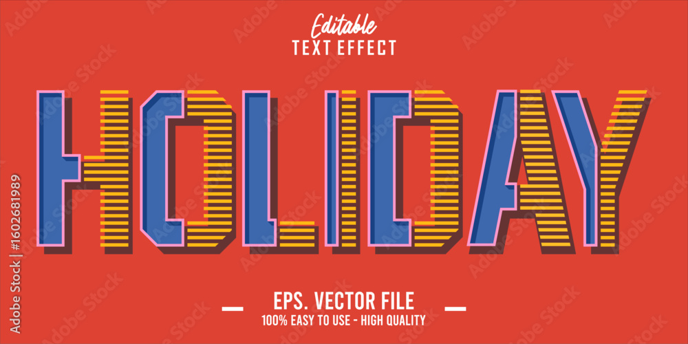 Fototapete editable text style effect, holiday text in cool vector style