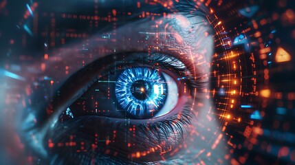 Futuristic Digital Eye Witnessing the Flow of Information and Data Streams