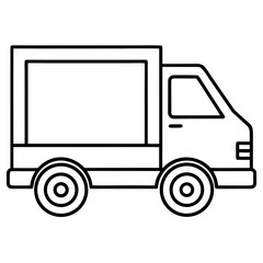 Minimal Delivery Truck Icon Vector