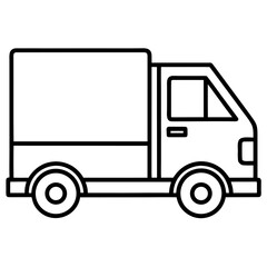 Minimal Delivery Truck Icon Vector