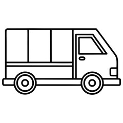 Minimal Delivery Truck Icon Vector