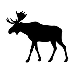 Obraz premium Moose Silhouette Vector Graphic of Wild Animal