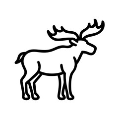Moose Line Art Silhouette Vector Graphic 